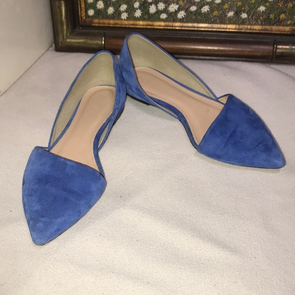 J. Crew Shoes - J crew blue suede sloan d'orsay flats